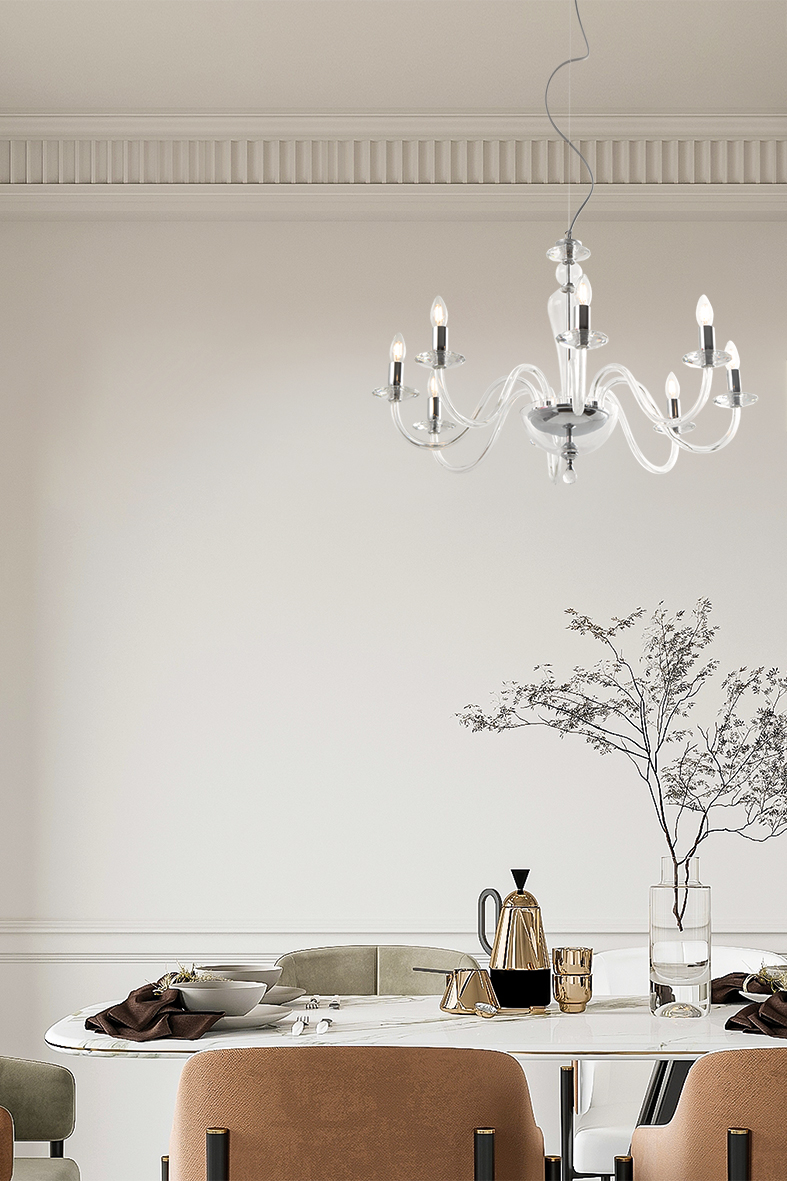 CRISTELLE - APPLIQUE IN VETRO BIANCO E14 IP20 - immagine 3