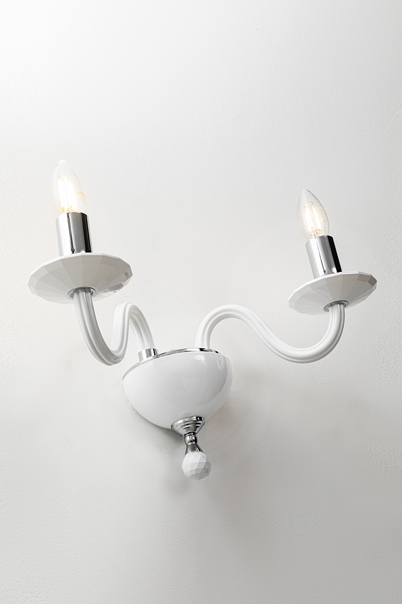 CRISTELLE - APPLIQUE IN VETRO BIANCO E14 IP20 - immagine 5
