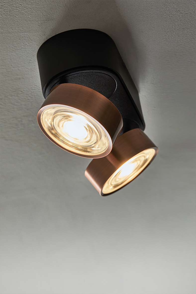HOLE - APPLIQUE/PLAFONIERA BIANCO/BRONZO LED 2X6,4W IP20 3000K CRI90 - immagine 4