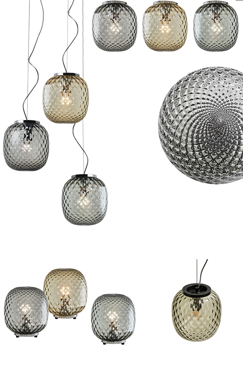 OBAN - SOSPENSIONE CROMO IN VETRO BALLOTON BRONZO - immagine 5