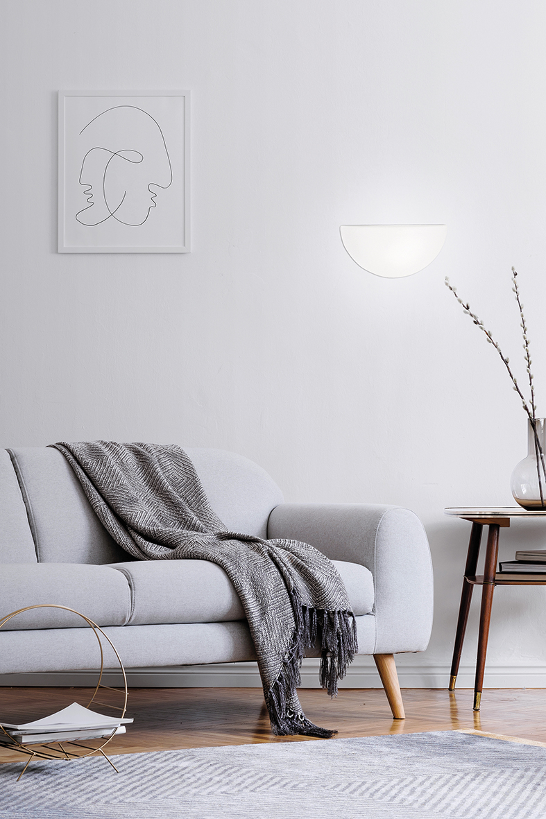 PERLA - APPLIQUE IN VETRO BIANCO E27 IP20 - immagine 2