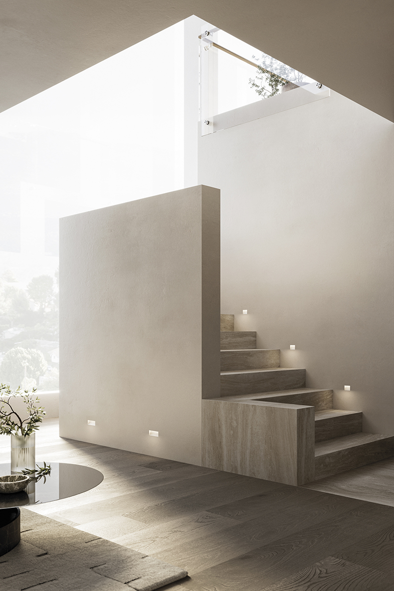 STREAM - SEGNAPASSO IN GESSO BIANCO GU10 MINI IP20 - immagine 2
