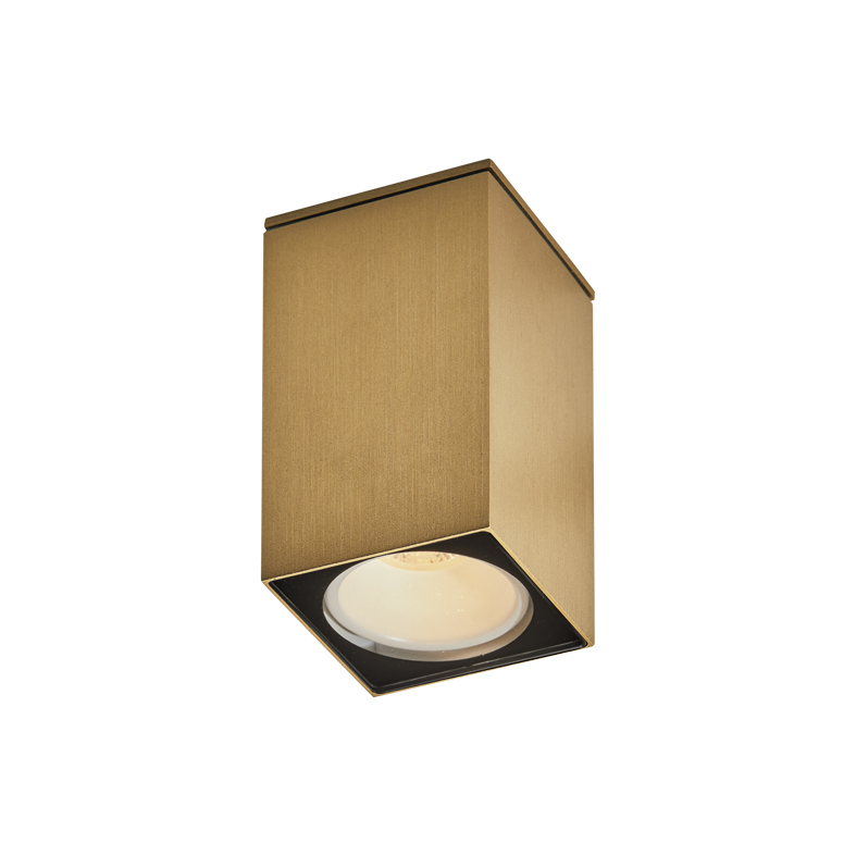 ARGO – DOWNLIGHT A PLAFONE QUADRATO ORO CON LAMPADINA GU10 MINI 2700K BIANCA