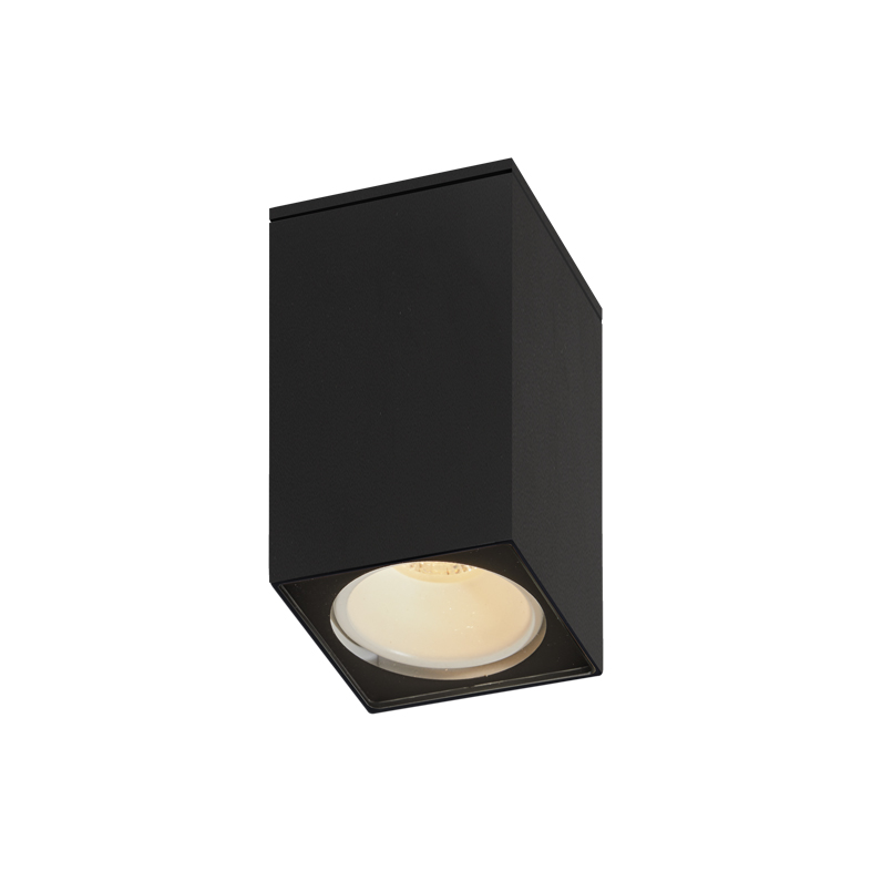 ARGO – DOWNLIGHT A PLAFONE QUADRATO NERO CON LAMPADINA GU10 MINI 3000K BIANCA