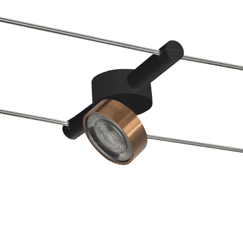 CABLE – SISTEMA A TESATA NERO/RAME LED 13W 38° IP20 3000K CRI90