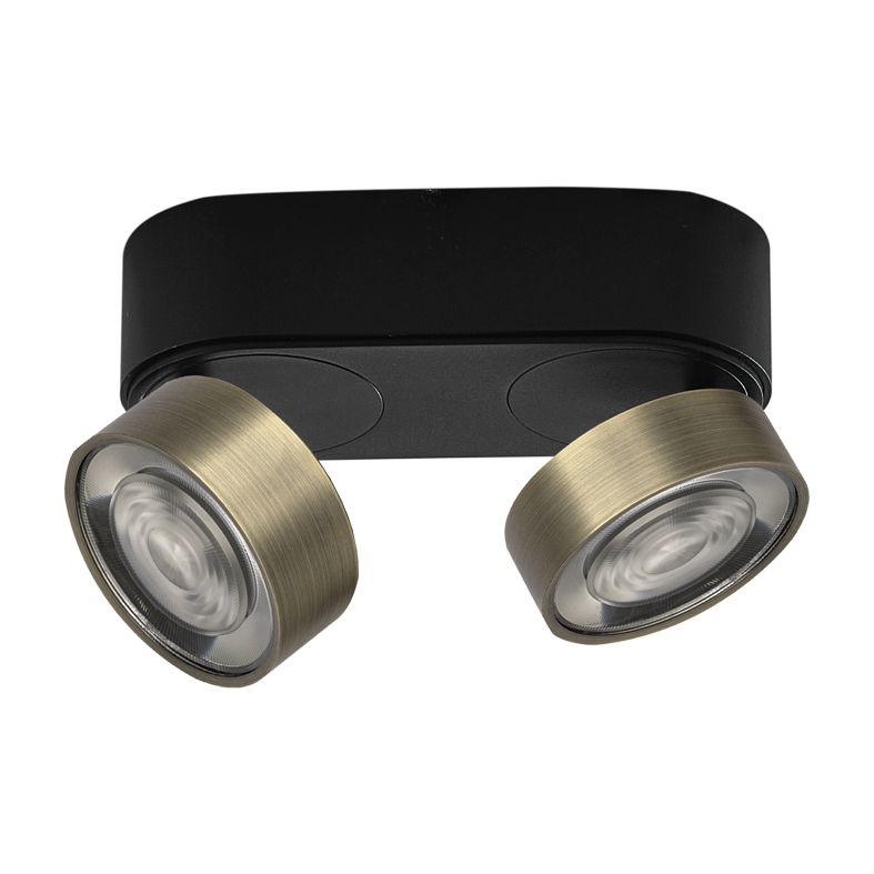HOLE – APPLIQUE/PLAFONIERA NERO/BRONZO LED 2X6,4W IP20 3000K CRI90