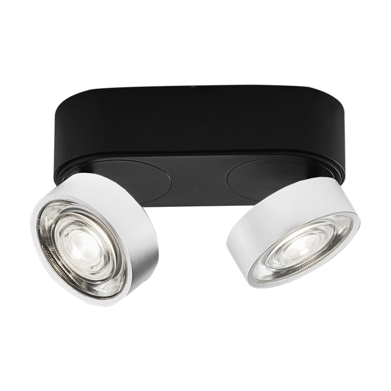 HOLE – APPLIQUE/PLAFONIERA NERO/BIANCO LED 2X6,4W IP20 3000K CRI90