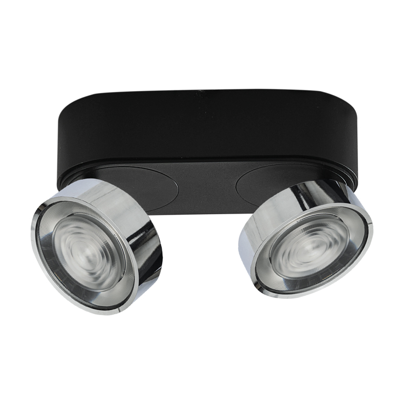 HOLE – APPLIQUE/PLAFONIERA NERO/CROMO LED 2X6,4W IP20 3000K CRI90