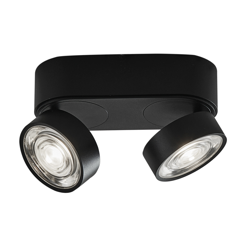 HOLE – APPLIQUE/PLAFONIERA NERO/NERO LED 2X6,4W IP20 3000K CRI90