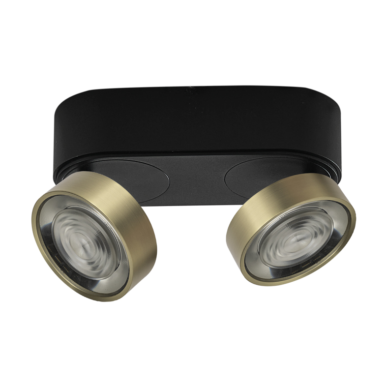 HOLE – APPLIQUE/PLAFONIERA NERO/ORO LED 2X6,4W IP20 3000K CRI90