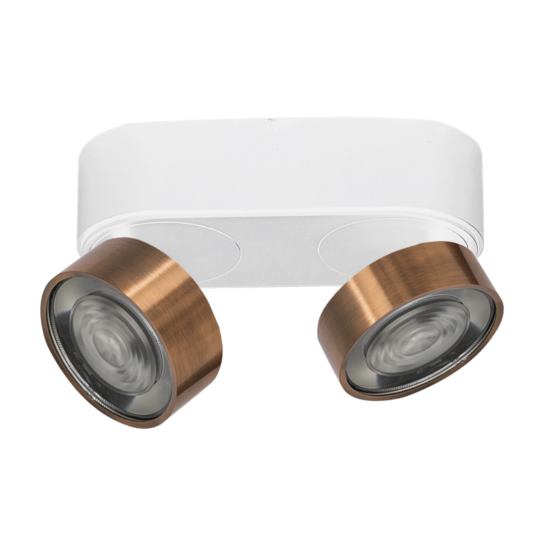 HOLE – APPLIQUE/PLAFONIERA BIANCO/RAME LED 2X6,4W IP20 3000K CRI90